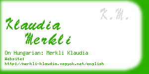 klaudia merkli business card